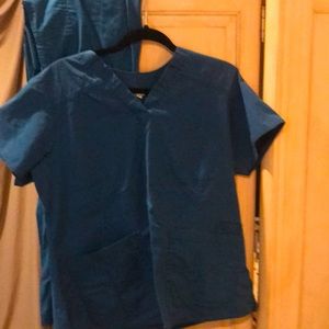 Scrubs, teal, L top LT bottoms